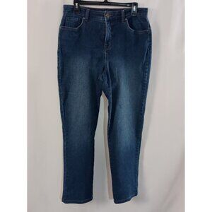 Style & Co Curvy Straight Leg High Rise Jeans Women’s Size 12 Blue Denim